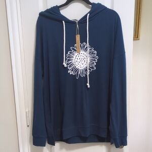 Sunfower Loose Fit Long Sleeve Hoodie Pullover Size XXL